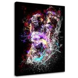 obraz-na-plotnie-teczowy-tygrys-40x60