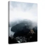 obraz-na-plotnie-wioska-w-gorach-40x60