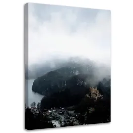 obraz-na-plotnie-wioska-w-gorach-40x60