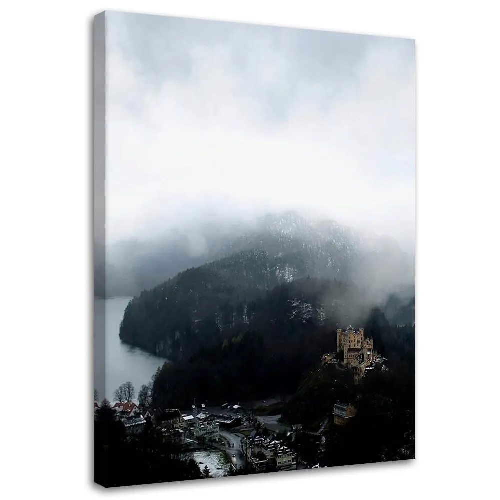 obraz-na-plotnie-wioska-w-gorach-40x60