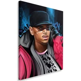 obraz-na-plotnie-portret-chris-brown-80x120