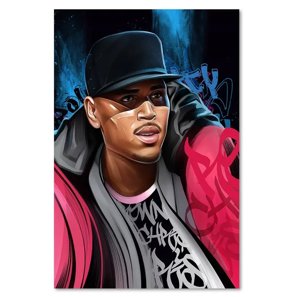 obraz-na-plotnie-portret-chris-brown-80x120-sposob-wykonania-druk-cyfrowy