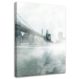 obraz-na-plotnie-mgla-pod-brooklyn-bridge-40x60