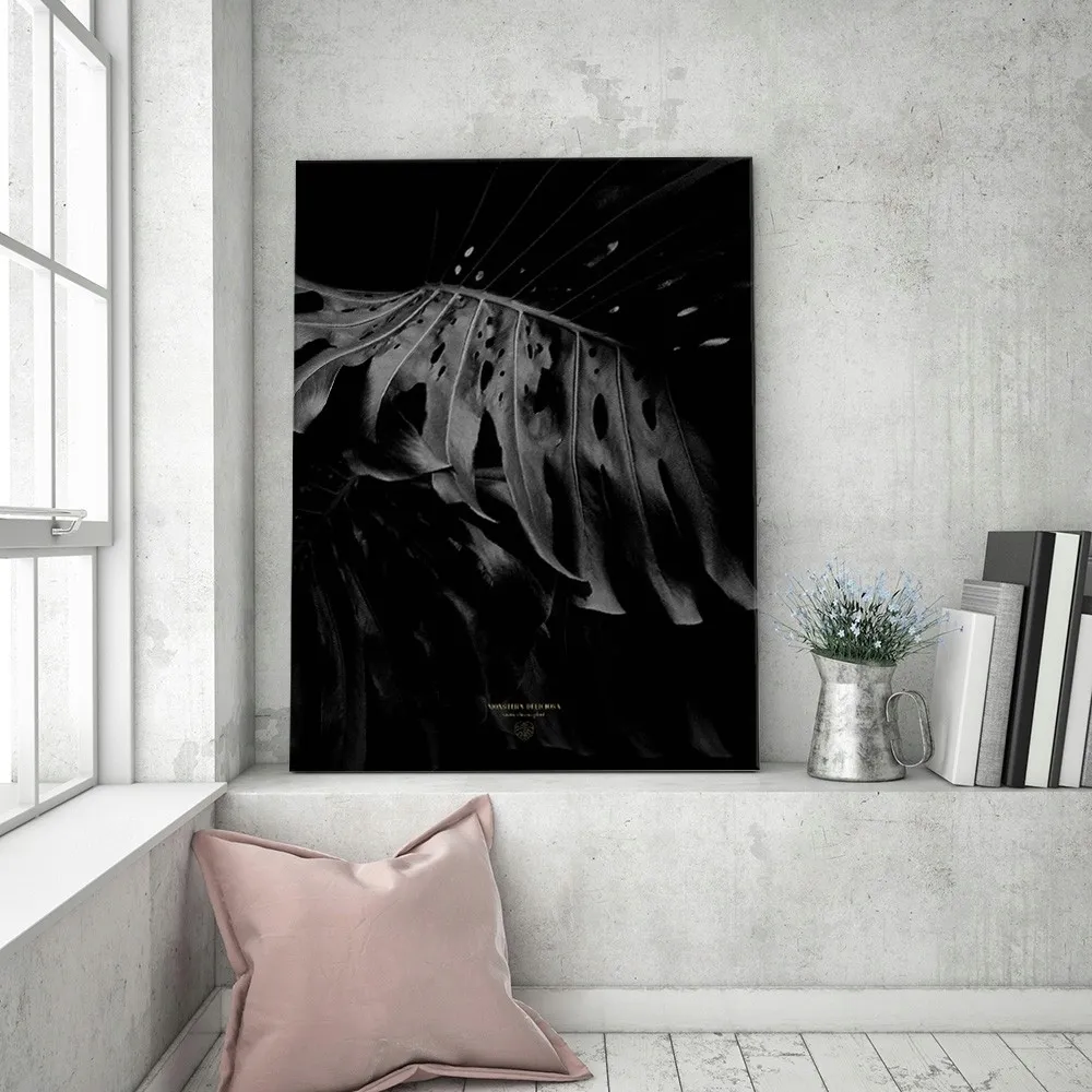 obraz-na-plotnie-monstera-bandw-40x60