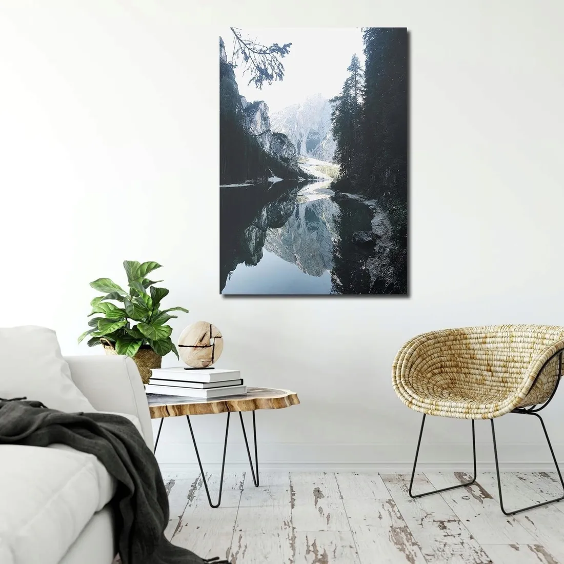 obraz-plotno-gory-odbite-w-tafli-jeziora-40x60