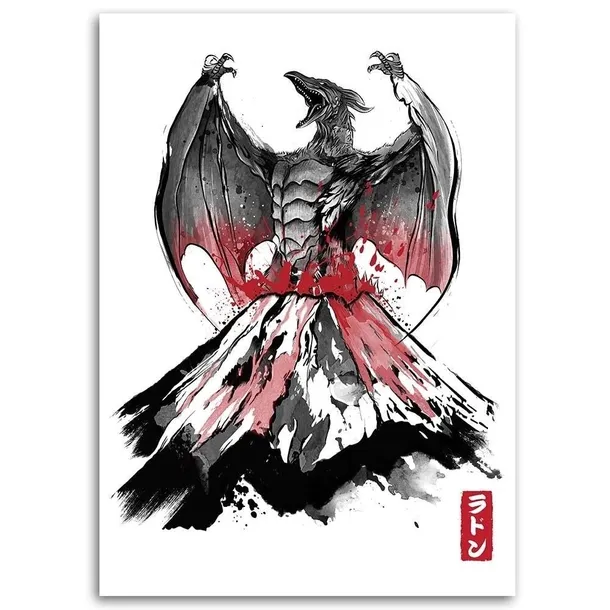 obraz-na-plotnie-filmy-godzilla-60x90-sposob-wykonania-druk-cyfrowy
