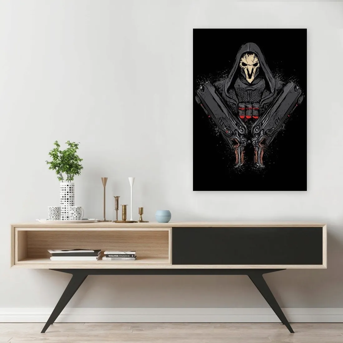 obraz-na-plotnie-robot-z-czaszka-60x90
