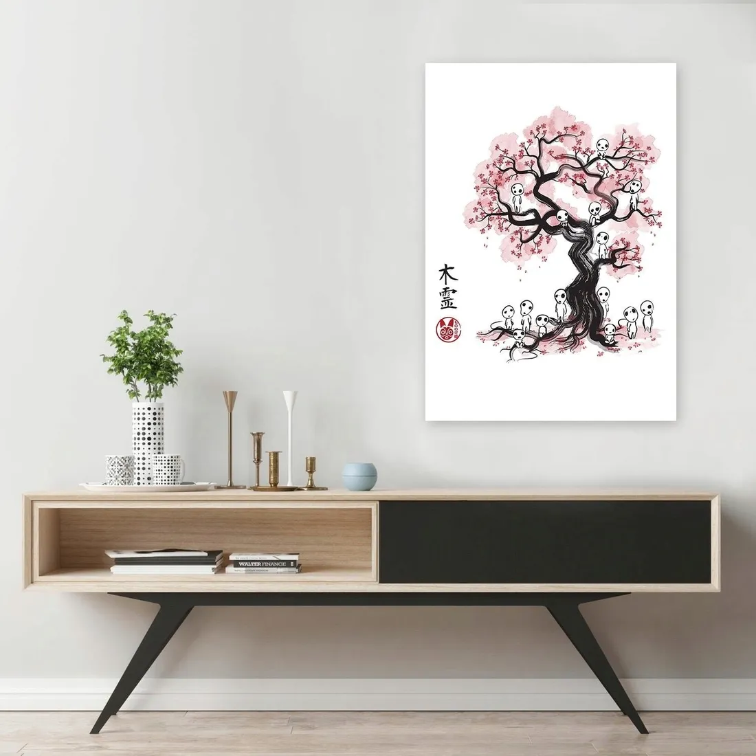 obraz-na-plotnie-duchy-lesne-sumi-e-40x60