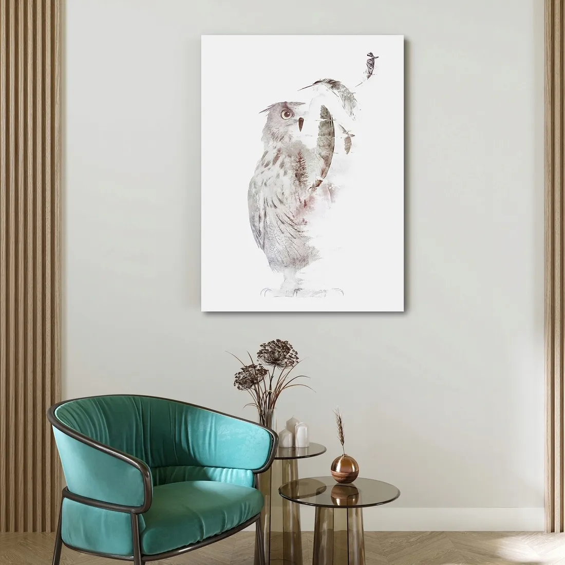 obraz-na-plotnie-ulatujaca-sowa-40x60