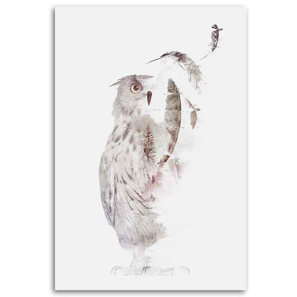 obraz-na-plotnie-ulatujaca-sowa-40x60