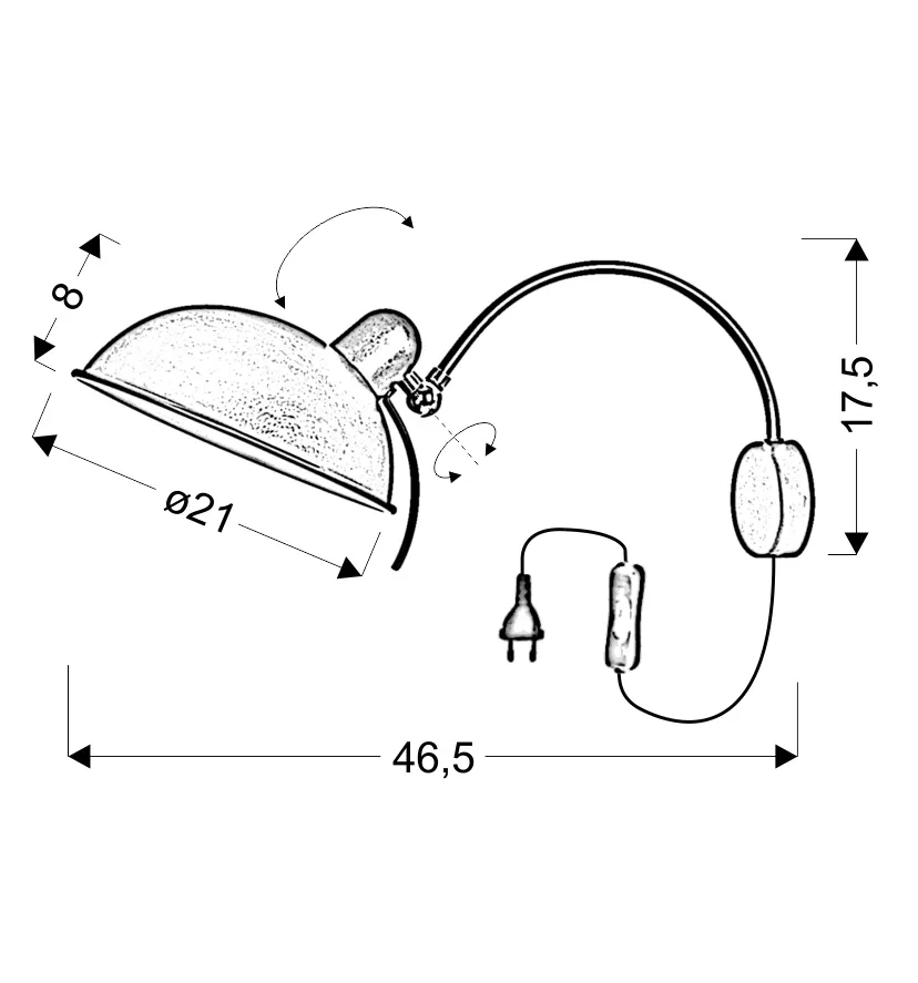 obrotowa-lampa-scienna-kinkiet-nad-lozko-do-czytania-z-wlacznikiem-na-kablu-stan-nowy