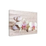 obraz-plotno-canvas-orchidea-kamienie-piasek-80x60-stan-nowy