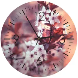 zegar-scienny-okragly-fotoobraz-60cm-wisniowy-czas