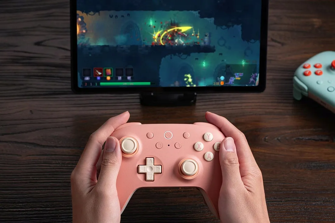 pad-bezprzewodowy-8bitdo-ultimate-2c-peach-hall-effect-2-4g-bt-android-pc-waga-z-opakowaniem-0-4-kg