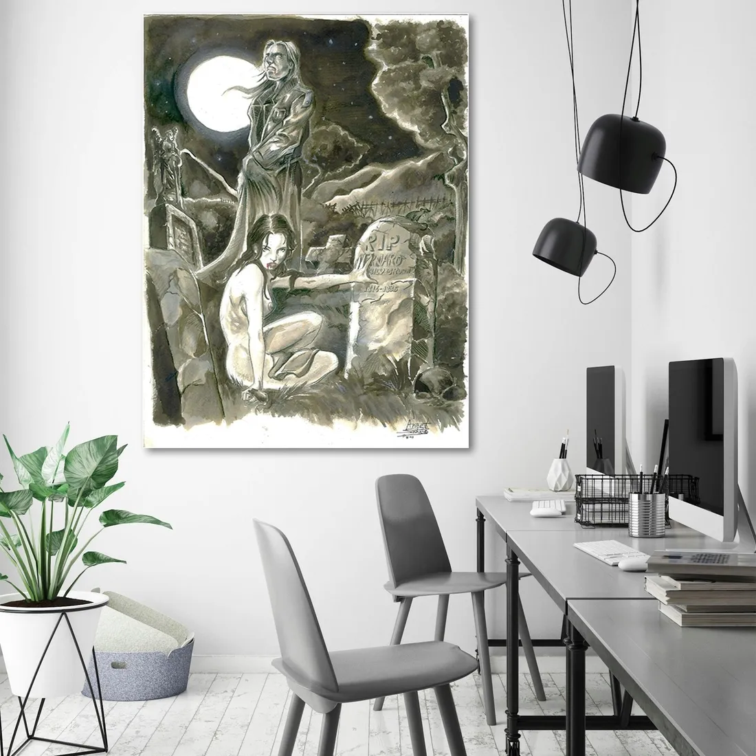 obraz-na-plotnie-cmentarz-noca-saqman-40x60