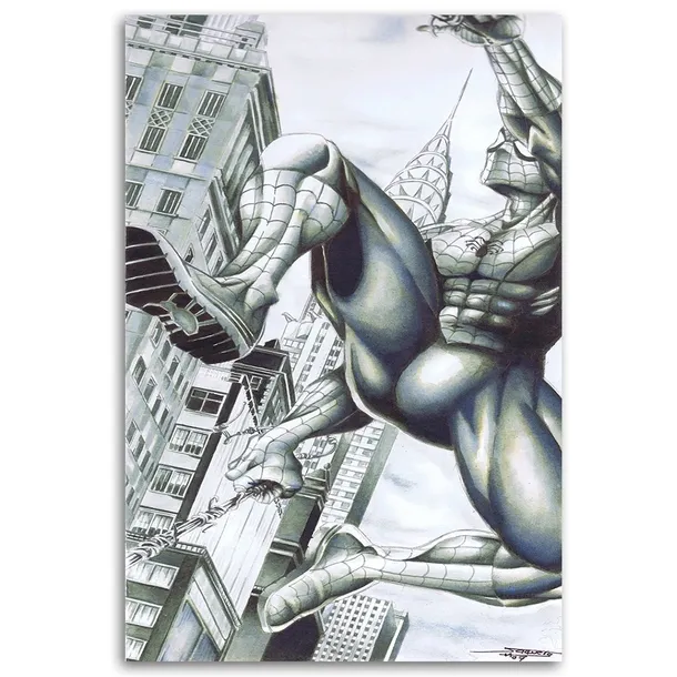 obraz-na-plotnie-spider-man-na-budynkach-40x60-sposob-wykonania-druk-cyfrowy