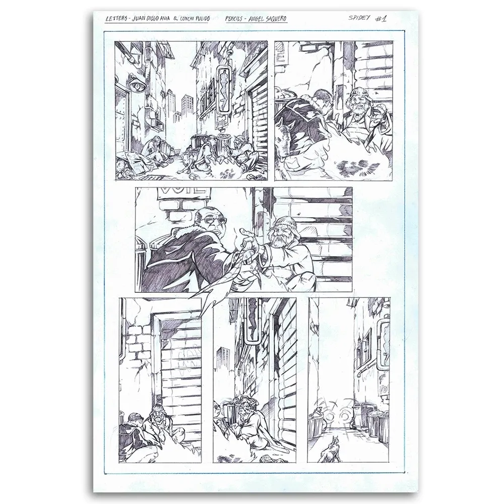 obraz-na-plotnie-szkic-komiksu-saqman-40x60