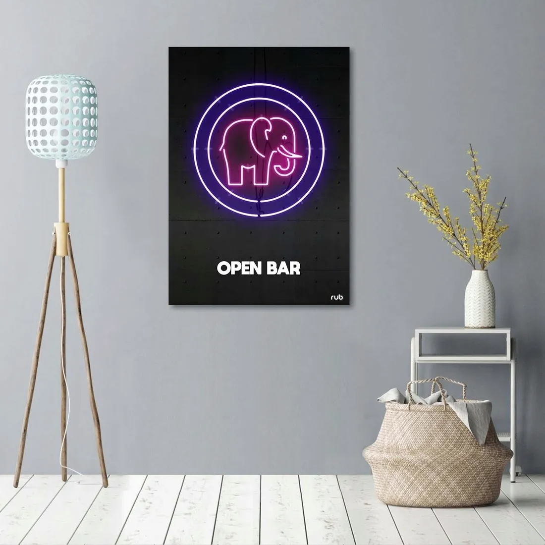 obraz-na-plotnie-slon-neon-rubiant-60x90