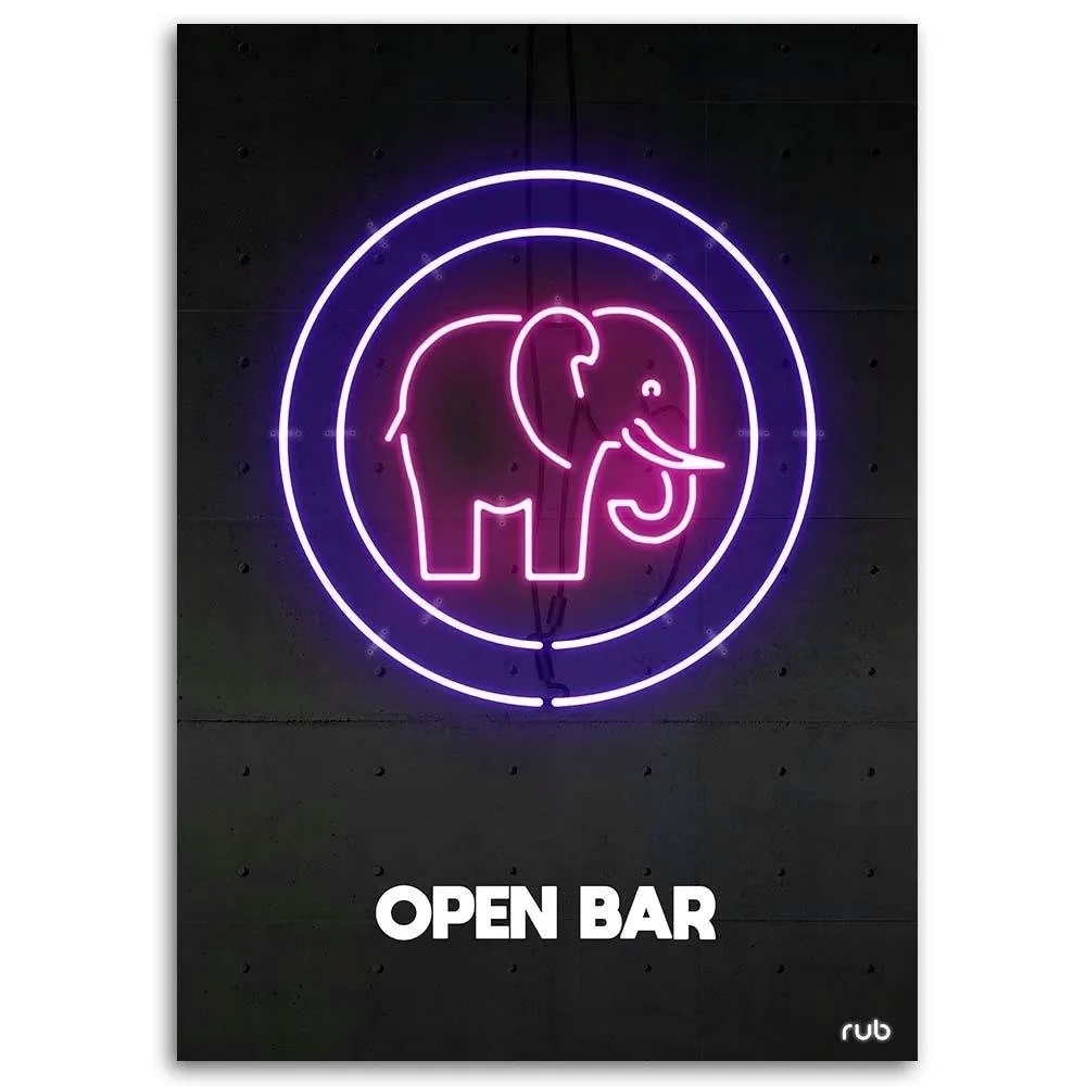 obraz-na-plotnie-slon-neon-rubiant-60x90