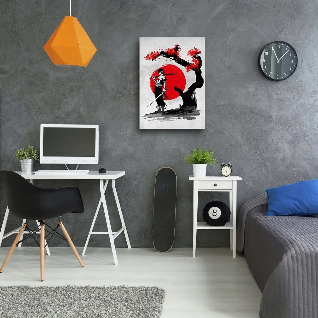 obraz-na-plotnie-samuraj-pod-drzewem-wisni-60x90