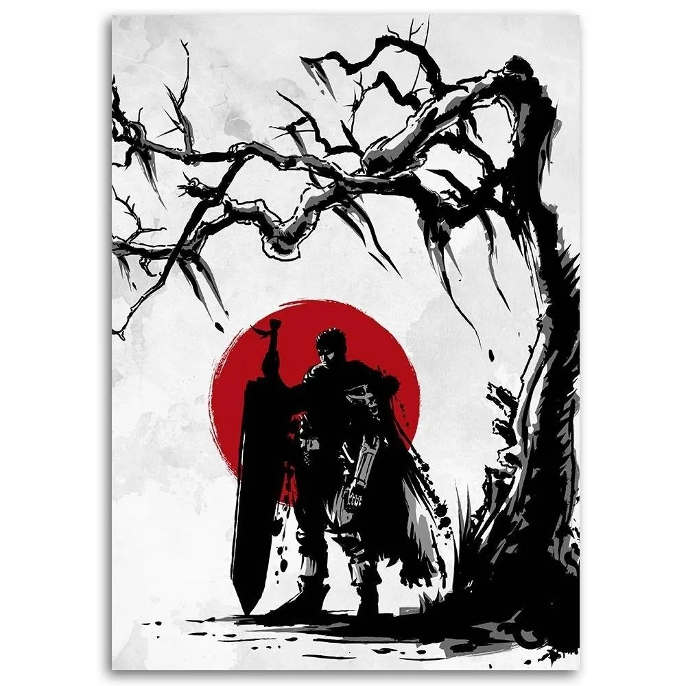obraz-na-plotnie-samuraj-z-ogromnym-mieczem-60x90