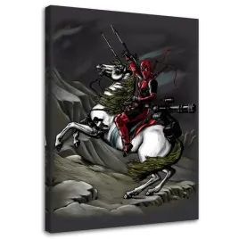 obraz-na-plotnie-deadpool-na-koniu-ddjvigo-40x60