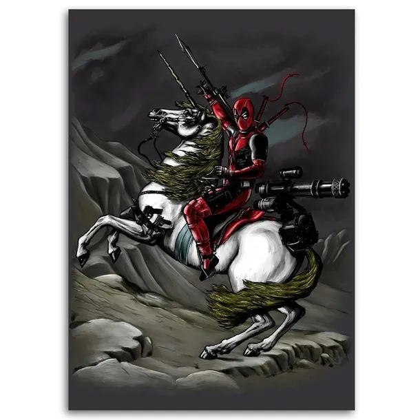 obraz-na-plotnie-deadpool-na-koniu-ddjvigo-40x60-sposob-wykonania-druk-cyfrowy