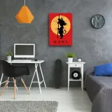 obraz-na-plotnie-maly-bohater-na-tle-kuli-60x90-stan-nowy