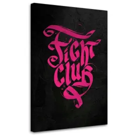 obraz-na-plotnie-rozowy-napis-fight-club-80x120