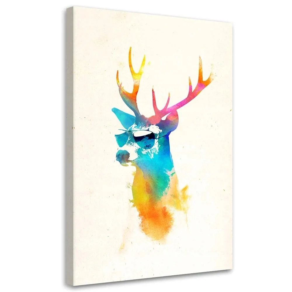 obraz-na-plotnie-jelen-w-okularach-40x60