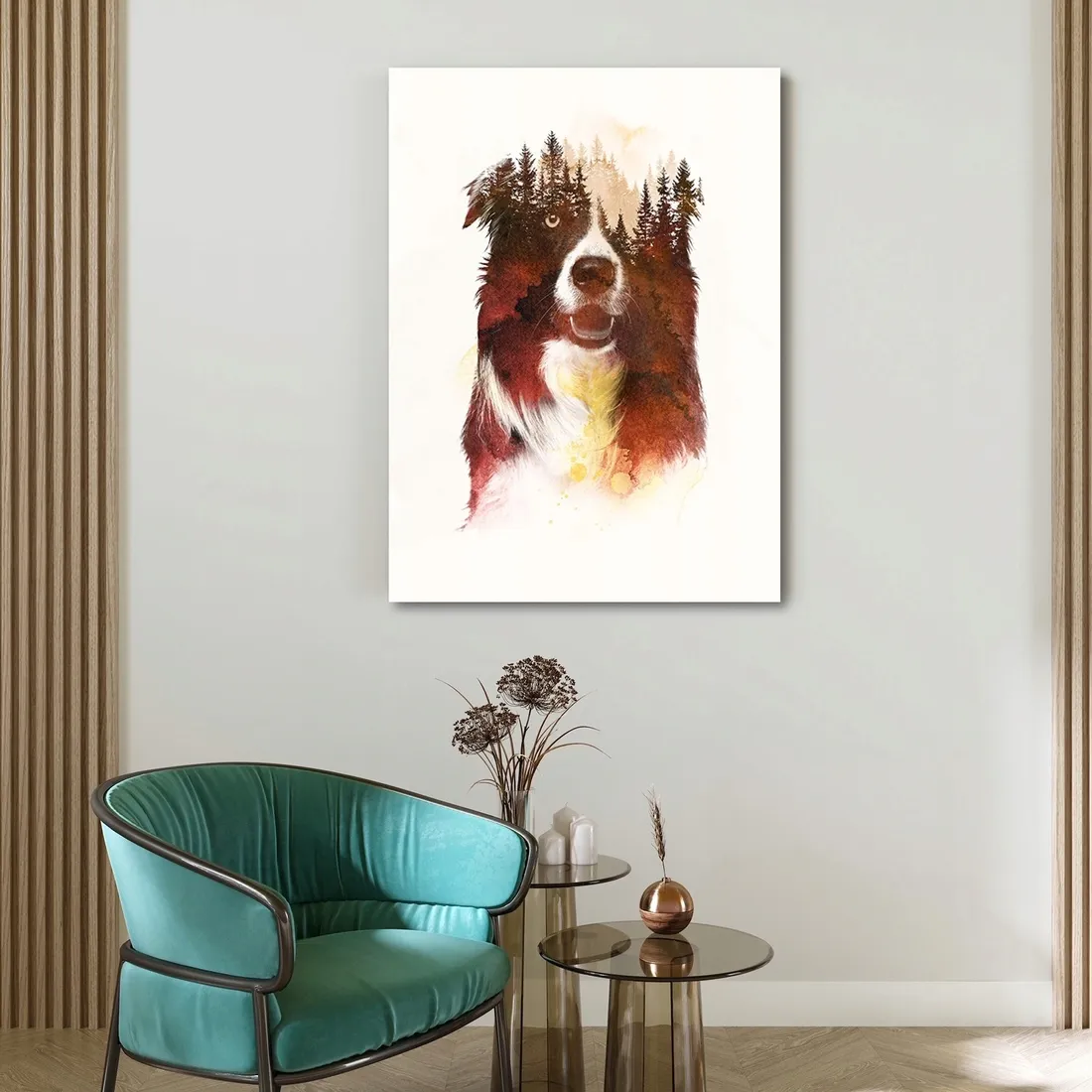 obraz-na-plotnie-pies-w-nocy-40x60