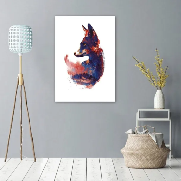 obraz-na-plotnie-lis-pod-niebieskim-drzewem-40x60-wysokosc-produktu-60-cm