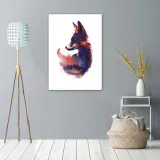 obraz-na-plotnie-lis-pod-niebieskim-drzewem-40x60-wysokosc-produktu-60-cm