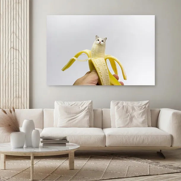 obraz-na-plotnie-canvas-banan-kot-owoc-120x80-stan-nowy