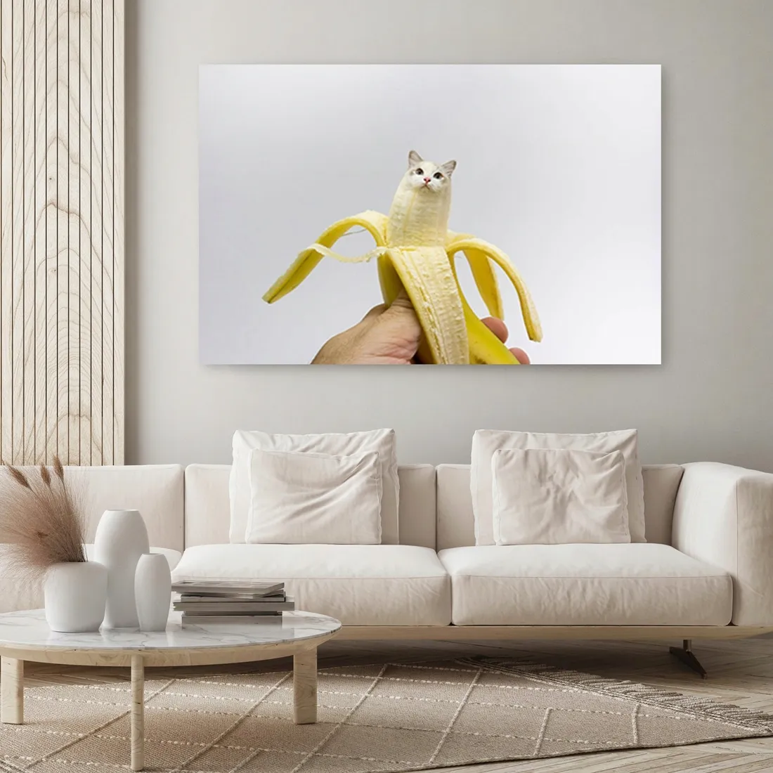 obraz-na-plotnie-canvas-banan-kot-owoc-120x80