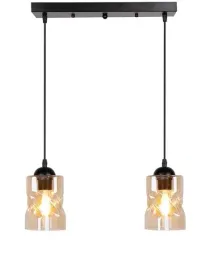 lampa-sufitowa-wiszaca-szklany-klosz-bursztyn-e27
