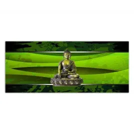obraz-na-plotnie-panorama-budda-w-zielonym-50x20