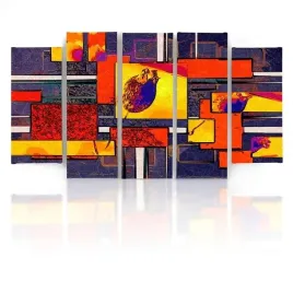 obraz-foto-5-czesci-owy-plotnie-abstrakcja-300x140