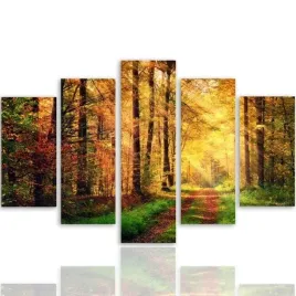 nowoczesny-obraz-5-czesci-canvas-lesna-droga-300x140