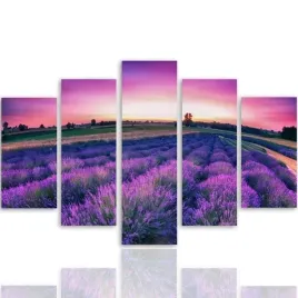 nowoczesny-obraz-5-czesci-canvas-krajobraz-lawenda-300x140