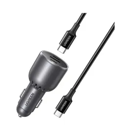 ladowarka-samochodowa-ugreen-ec705-usb-2x-usb-c-130w-kabel-1m-5a