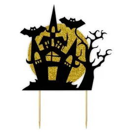topper-papierowy-halloween-zamek-czarny-i-zloty-brokat-15x20-cm
