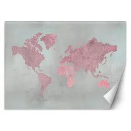 fototapeta-rozowa-mapa-kontynentow-andrea-haase-450x315