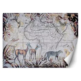 fototapeta-mapa-i-dzikie-zwierzeta-vintage-andrea-haase-450x315
