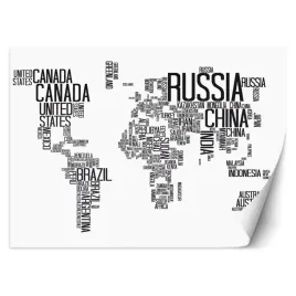 fototapeta-mapa-swiata-czarno-biale-napisy-styl-skandynawski-100x70