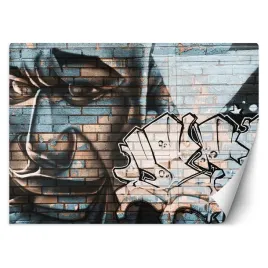 fototapeta-niebieska-twarz-mezczyzny-mural-na-cegle-400x280