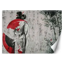 fototapeta-japonska-gejsza-z-wachlarzem-abstrakcja-450x315
