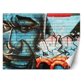 fototapeta-graffiti-na-murze-niebieska-twarz-450x315