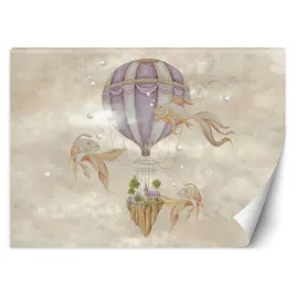 fototapeta-balon-na-gorace-powietrze-latajacy-dom-i-ryby-450x315