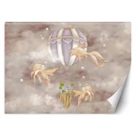 fototapeta-balon-na-gorace-powietrze-latajacy-dom-i-ryby-450x315